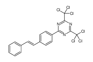 1,3,5-Triazine, 2-[4-(2-phenylethenyl)phenyl]-4,6-bis(trichloromethyl)结构式