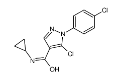 5-chloro-1-(4-chlorophenyl)-N-cyclopropylpyrazole-4-carboxamide Structure