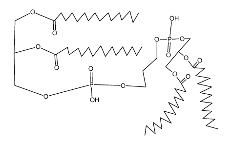 Bis-(dipalmitoyl-DL-α-glycerylphosphoryl)-1,3-propandiol结构式