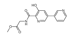 [(5-Hydroxy-[3,3']bipyridinyl-6-carbonyl)-amino]-acetic acid methyl ester结构式
