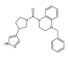 (4-Benzyl-3,4-dihydro-2H-quinoxalin-1-yl)[3-(1H-pyrazol-4-yl)pyrrolidin-1-yl]methanone结构式