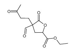 2-Oxo-3-formyl-3-(γ-oxo-butyl)-5-ethoxycarbonyl-tetrahydrofuran Structure