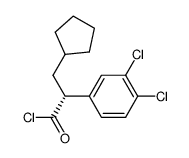 3-cyclopentyl-2(R)-(3,4-dichloro-phenyl)-propionyl chloride结构式