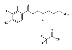 2-(2,3-difluoro-4-hydroxyphenyl)-2-oxoethyl 4-aminobutanoate 2,2,2-trifluoroacetate结构式