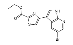 2-Thiazolecarboxylic acid, 4-(5-bromo-1H-pyrrolo[2,3-b]pyridin-3-yl)-, ethyl ester结构式