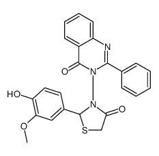 2-(4-hydroxy-3-methoxyphenyl)-3-(4-oxo-2-phenylquinazolin-3-yl)-1,3-thiazolidin-4-one结构式