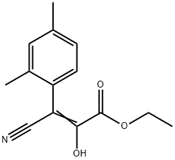 ethyl beta-cyano-2,4-dimethyl-alpha-hydroxycinnamate structure