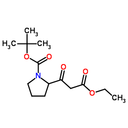 1-BOC-BETA-OXO-2-PYRROLIDINEPROPANOIC ACID ETHYL ESTER结构式