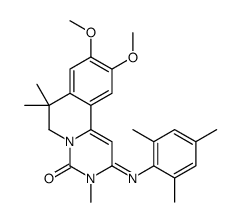 9,10-dimethoxy-3,7,7-trimethyl-2-(2,4,6-trimethylphenyl)imino-6H-pyrimido[6,1-a]isoquinolin-4-one结构式