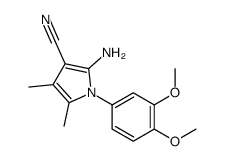 2-Amino-1-(3,4-dimethoxyphenyl)-4,5-dimethyl-1H-pyrrole-3-carboni trile结构式