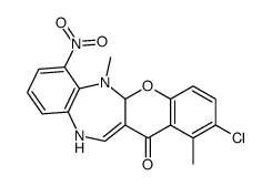 2-chloro-1,6-dimethyl-7-nitro-5a,11-dihydrochromeno[2,3-b][1,5]benzodiazepin-13-one结构式
