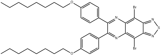 4,9-dibromo-6,7-bis(4-(octyloxy)phenyl)-[1,2,5]thiadiazolo[3,4-g]quinoxaline structure