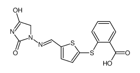 1-(5-(carboxyphenylthio)-2-thenylideneamino)hydantoin结构式