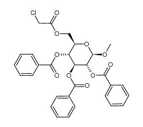 methyl 2,3,4-tri-O-benzoyl-6-O-chloroacetyl-β-D-glucopyranoside Structure