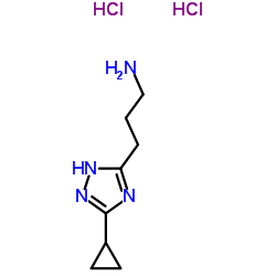 3-(3-Cyclopropyl-1H-1,2,4-triazol-5-yl)-1-propanamine dihydrochloride Structure