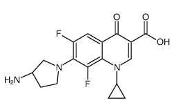 7-[(3S)-3-aminopyrrolidin-1-yl]-1-cyclopropyl-6,8-difluoro-4-oxo-quino line-3-carboxylic acid Structure
