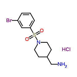 C-[1-(3-Bromo-benzenesulfonyl)-piperidin-4-yl]-Methylamine hydrochloride结构式