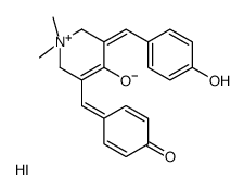 3,5-bis[(4-hydroxyphenyl)methylidene]-1,1-dimethylpiperidin-1-ium-4-one,iodide结构式