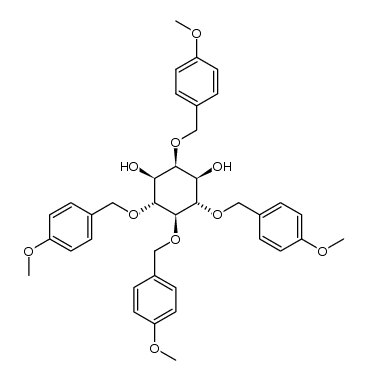 (1R,2r,3S,4R,5r,6S)-2,4,5,6-tetrakis((4-methoxybenzyl)oxy)cyclohexane-1,3-diol结构式