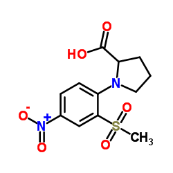 1-[2-(METHYLSULFONYL)-4-NITROPHENYL]PYRROLIDINE-2-CARBOXYLIC ACID Structure