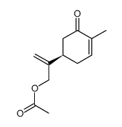 (R)-(-)-Essigsaeure-<2-(4-methyl-5-oxo-cyclohex-3-enyl)allyl>ester Structure