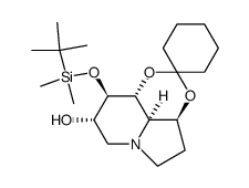 7-O-t-butyldimethylsilyl-1,8-O-cyclohexylidenecastanospermine Structure