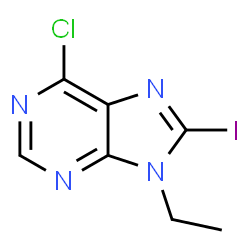 6-Chloro-9-ethyl-8-iodo-9H-purine Structure