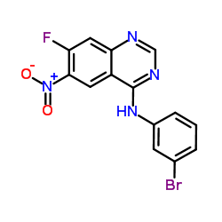 N-(3-bromophenyl)-7-fluoro-6-nitroquinazolin-4-amine结构式
