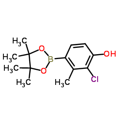 2-Chloro-3-methyl-4-(4,4,5,5-tetramethyl-1,3,2-dioxaborolan-2-yl)phenol Structure