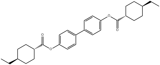 (trans,trans)-4-Ethylcyclohexanecarboxylic acid [1,1'-biphenyl]-4,4'-diyl ester structure