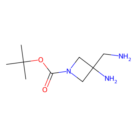 tert-butyl 3-amino-3-(aminomethyl)azetidine-1-carboxylate structure