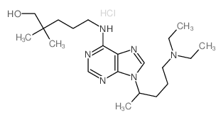 5-[[9-(5-diethylaminopentan-2-yl)purin-6-yl]amino]-2,2-dimethyl-pentan-1-ol结构式