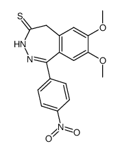 7,8-Dimethoxy-1-(4-nitro-phenyl)-3,5-dihydro-benzo[d][1,2]diazepine-4-thione结构式