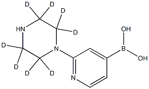 (2-(piperazin-1-yl-2,2,3,3,5,5,6,6-d8)pyridin-4-yl)boronic acid结构式