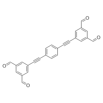5,5'-(1,4-Phenylenebis(ethyne-2,1-diyl))diisophthalaldehyde Structure