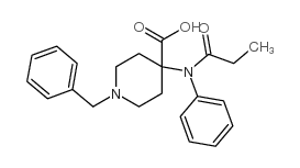 1-benzyl-4-(N-propanoylanilino)piperidine-4-carboxylic acid Structure