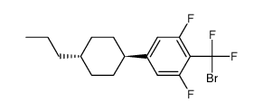 1-bromodifluoromethyl-2,6-difluoro-4-(trans-4-propylcyclohexyl) benzene结构式