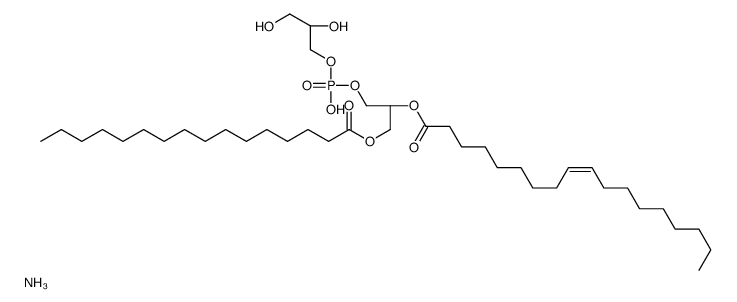 1-Palmitoyl-2-oleoyl-sn-glycero-3-phosphoglycerol, ammonium salt结构式