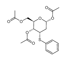 .alpha.-D-ribo-Hexopyranose, 2-deoxy-3-S-phenyl-3-thio-, triacetate Structure