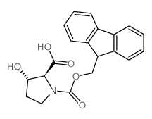 (2S,3S)-1-(((9H-芴-9-基)甲氧基)羰基)-3-羟基吡咯烷-2-羧酸结构式