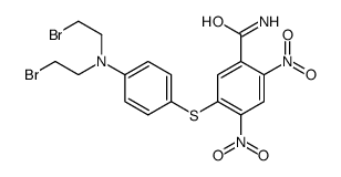 5-[4-[bis(2-bromoethyl)amino]phenyl]sulfanyl-2,4-dinitrobenzamide Structure