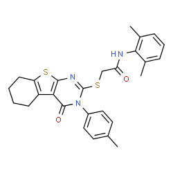 N-(2,6-dimethylphenyl)-2-{[3-(4-methylphenyl)-4-oxo-3,4,5,6,7,8-hexahydro[1]benzothieno[2,3-d]pyrimidin-2-yl]sulfanyl}acetamide Structure