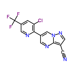6-[3-Chloro-5-(trifluoromethyl)-2-pyridinyl]pyrazolo[1,5-a]pyrimidine-3-carbonitrile structure