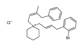 1-[(E)-4-(2-bromophenyl)but-2-enyl]-1-[(E)-3-methyl-4-phenylbut-2-enyl]piperidin-1-ium,chloride Structure