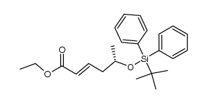 ethyl (E,5S)-5-{[tert-butyl(diphenyl)silyl]oxy}-2-hexenoate结构式