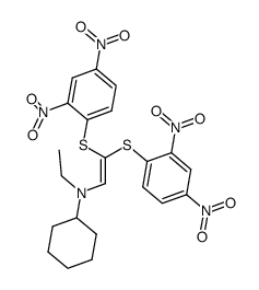 1,1-Bis-(2,4-dinitrophenylthio)-2-N-ethylcyclohexylamino-ethen Structure