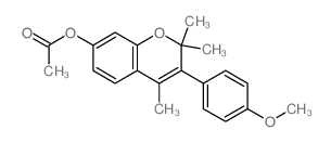2H-1-Benzopyran-7-ol,3-(4-methoxyphenyl)-2,2,4-trimethyl-, 7-acetate结构式