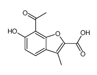 7-acetyl-6-hydroxy-3-methyl-benzofuran-2-carboxylic acid结构式