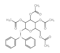 b-D-Glucopyranose, 1-thio-,2,3,4,6-tetraacetate 1-(diphenylphosphinite) (9CI) structure