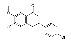 6-chloro-3-(4-chlorophenyl)-7-methoxy-3,4-dihydronaphthalen-1(2H)-one结构式
